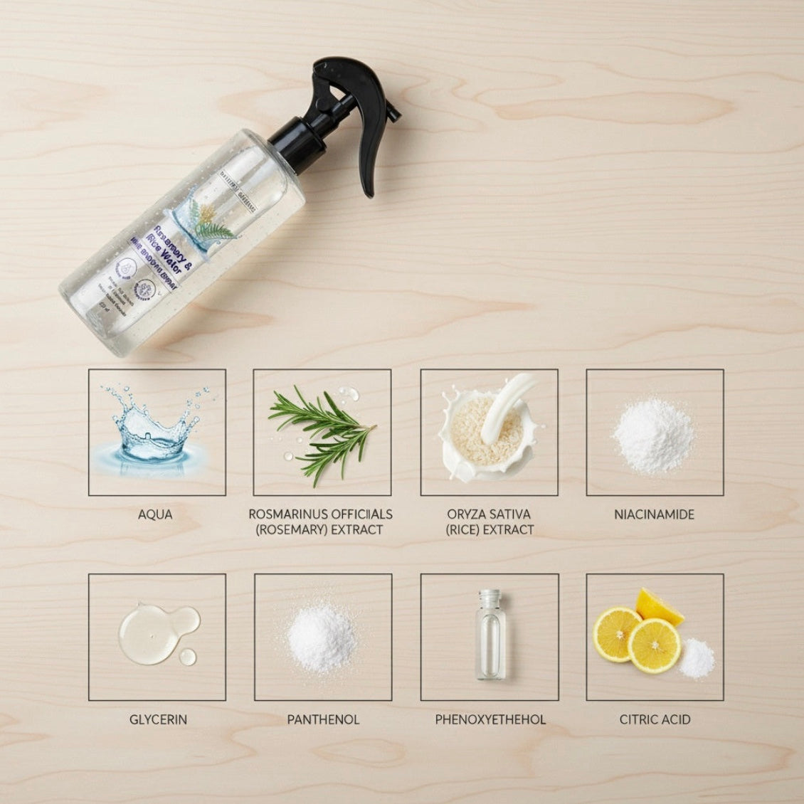 Rosemary & Rice Water Hair Growth Spray