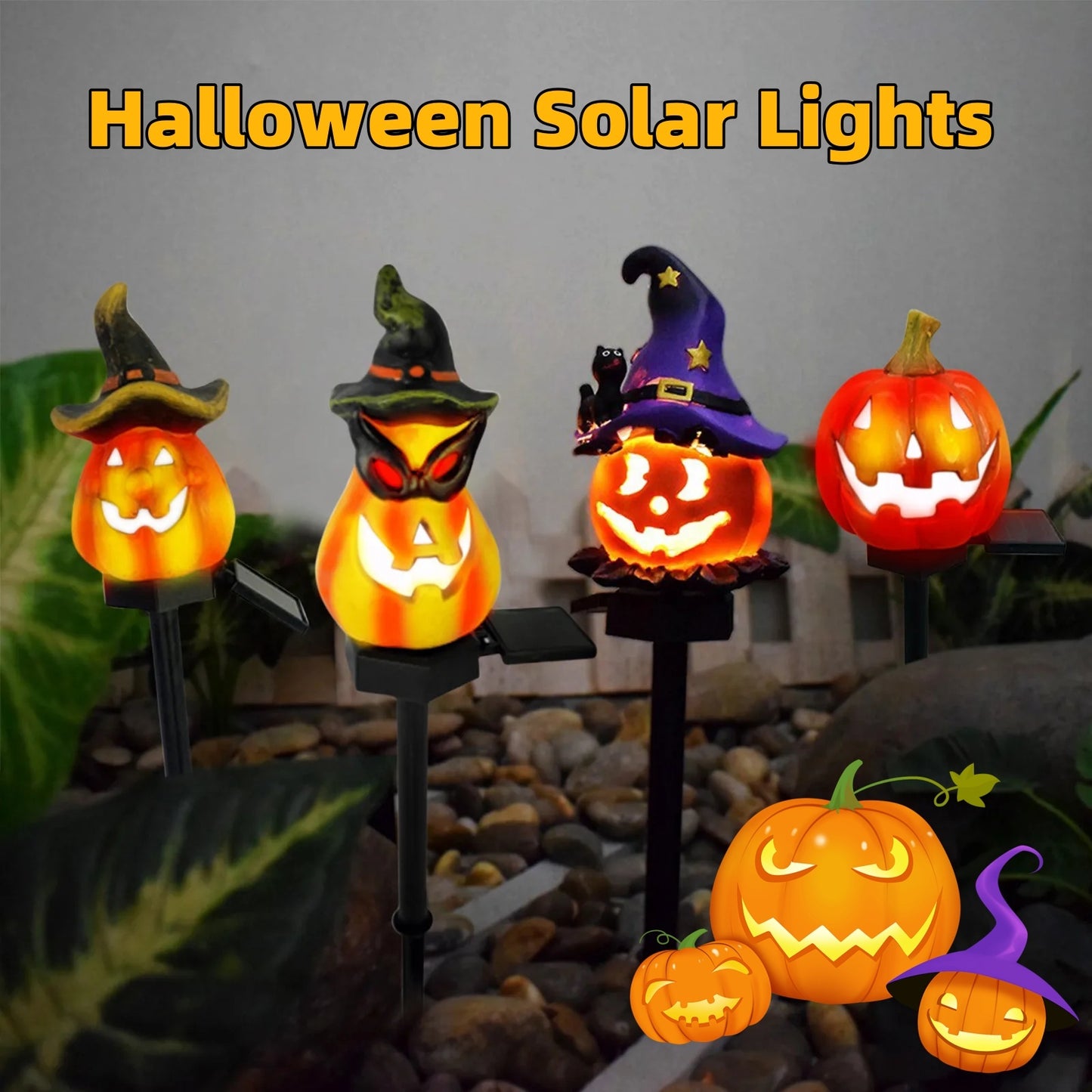 Wicked Pumpkin Solar Lights